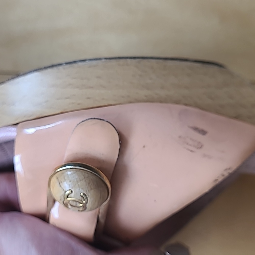 Authentic chanel wooden heel sandal size 8 - Picture 6 of 11